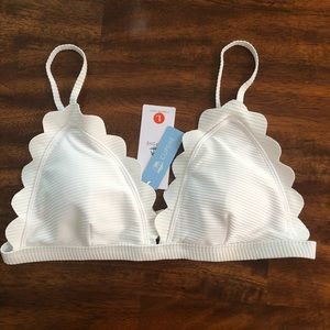 White Scalloped Bikini top